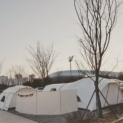 マカドーム　綿テント　コットンテント　綿テント　キャンピングカン　大型テント　ファミリーキャンプ